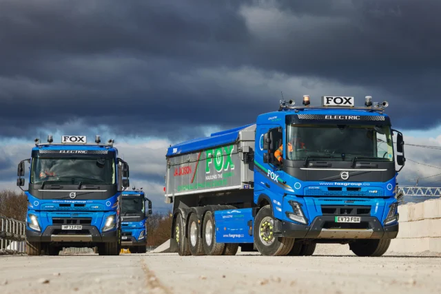 Fox Group is taking delivery of three new Volvo FMX Electric 8x4 Tridem tippers